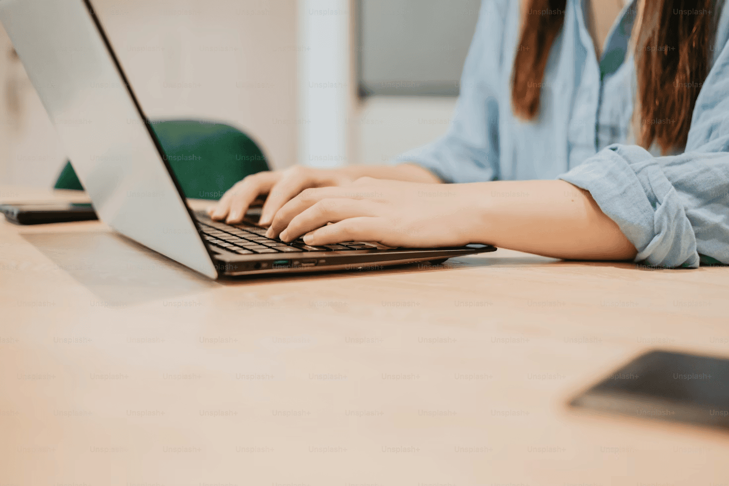 Person applying for a job on laptop